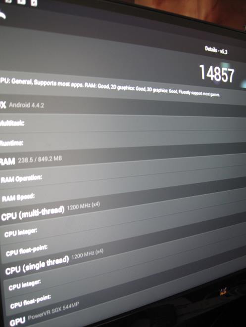 Antutu results. Although great with xbmc, the ViOn box will show some limits with last gen Android games. you get what you pay for.